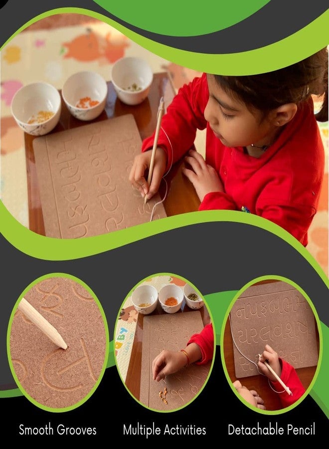 RCW Wooden Tracing Board for Kids | Educational Reading & Writing Board Toys for 2+ Years Old Kids | A to Z Capital & Cursive Double-Sided Slate with Pencil (6 Pieces Only) - Image 4
